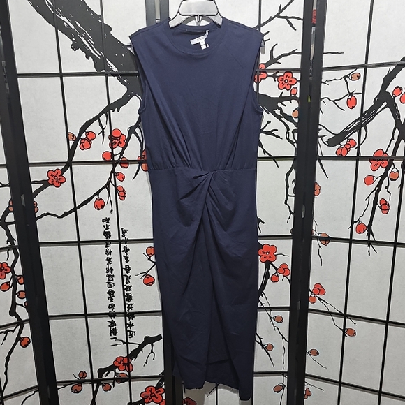 10 Crosby Derek Lam Sleeveless Navy Midi Dress XS New - Picture 2 of 10